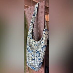 235. Stylish Blue and Cream Women's Bag Made By Dorttea